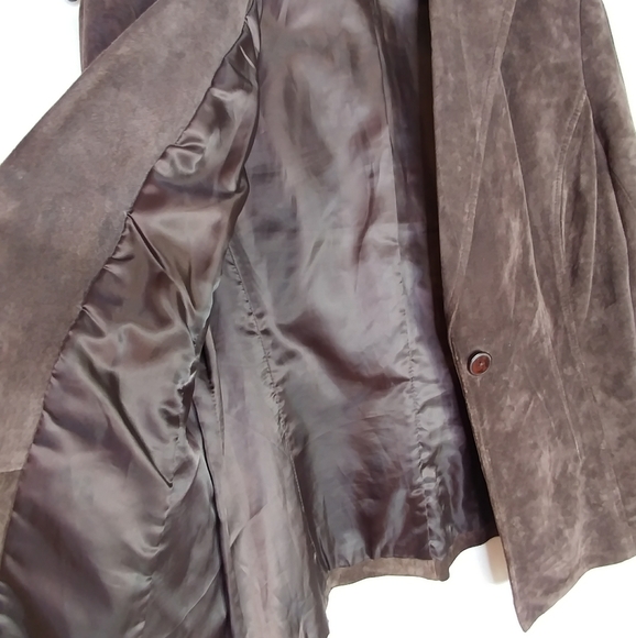 Alfani Chocolate Brown Suede Leather Jacket Size S - Picture 7 of 7